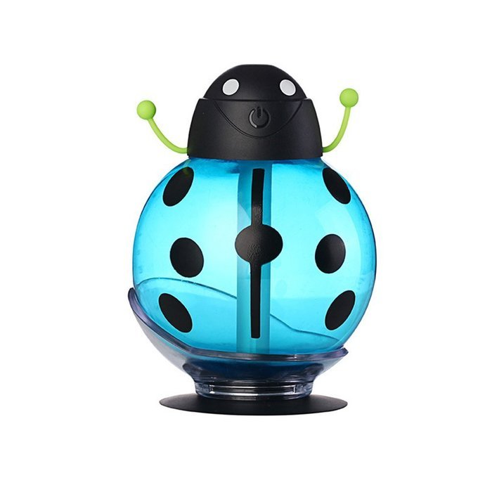 IPUIS 260ML Beetle Mini USB Humidifier Purifier with LED Light 360 Degree Rotation for Office Home School Travel... N7