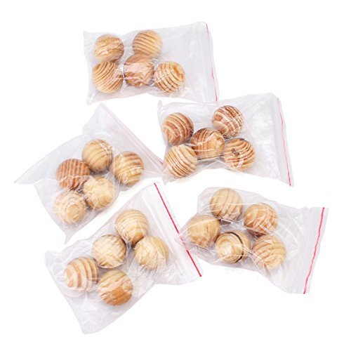 25pcs Camphorwood Balls Pest Repellent For Wardrobe Cloth Drawer N4