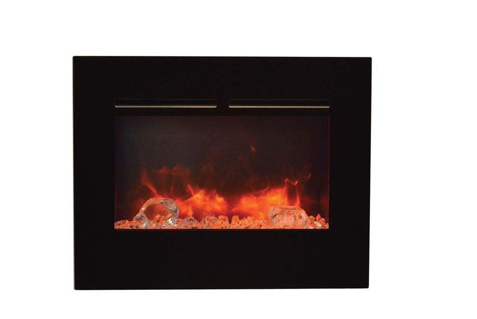 Amantii ZECL-30-3226-FLUSHMT-BG Zero Clearance Series Built-In Flush Mount Electric Fireplace with Ice Media Kit...
