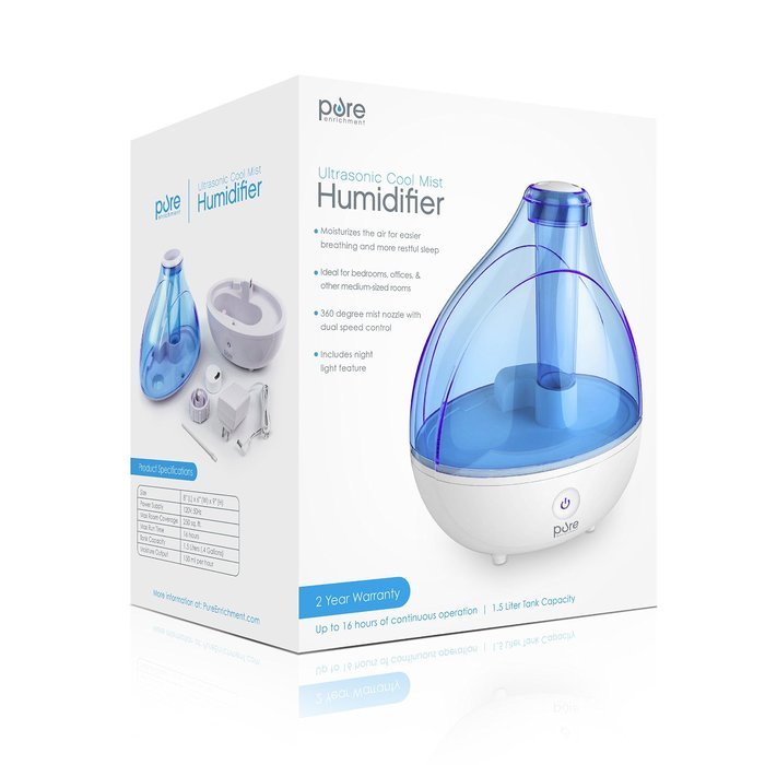 Ultrasonic Cool Mist Humidifier - Premium Humidifying Unit with Whisper-quiet Operation, Automatic Shut-off, and... N8