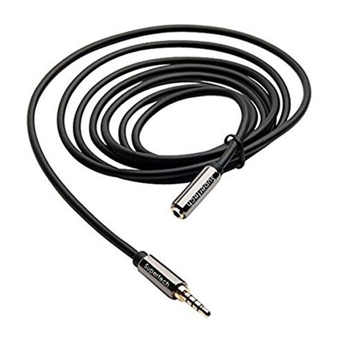 Supertech 3.5mm Audio Cable Male to Female Extension Stereo Auxiliary Cable 24K Gold Plated 4 poles Compatible...