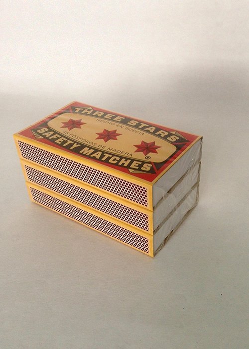 Swedish Match, Three Stars Safety Matches, 3 Pack, Strike-On-Box N4