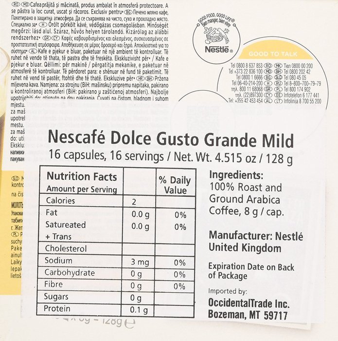 Nescafe Dolce Gusto Morning Blend Light Roast 16-8g capsules N5