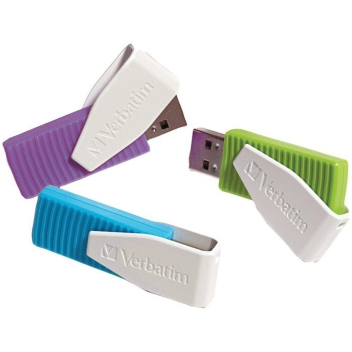 VERBATIM 98426 Store n Go(R) Swivel USB Drives (8GB; 3 pk; Blue/Green/Violet) consumer electronics