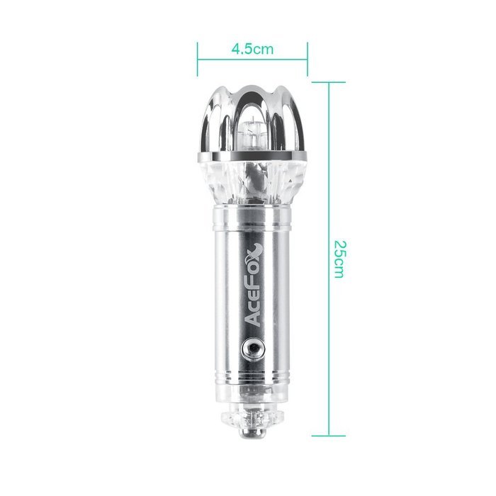 Car Ionic Air Purifier, AceFox Ionizer Freshener Removes Dust, Pollen,Smoke, Odor, Bacteria, Virus (Gray) N12