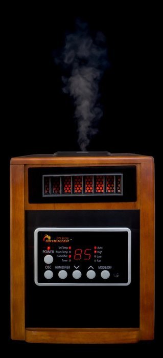 Dr Infrared Heater DR998, 1500W, Advanced Dual Heating System with Humidifier and Oscillation Fan and Remote Control N2