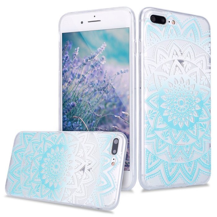 iPhone 7 Plus Case, PHEZEN Henna Mandala Floral Design [Scratch Resistant] Clear TPU Bumper Case Soft Rubber Gel... N58