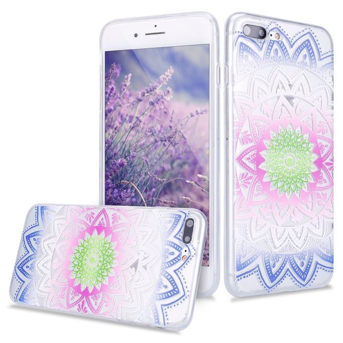 iPhone 7 Plus Case, PHEZEN Henna Mandala Floral Design [Scratch Resistant] Clear TPU Bumper Case Soft Rubber Gel... N62