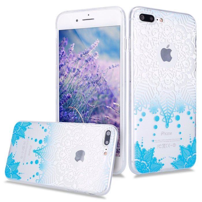 iPhone 7 Plus Case, PHEZEN Henna Mandala Floral Design [Scratch Resistant] Clear TPU Bumper Case Soft Rubber Gel... N63