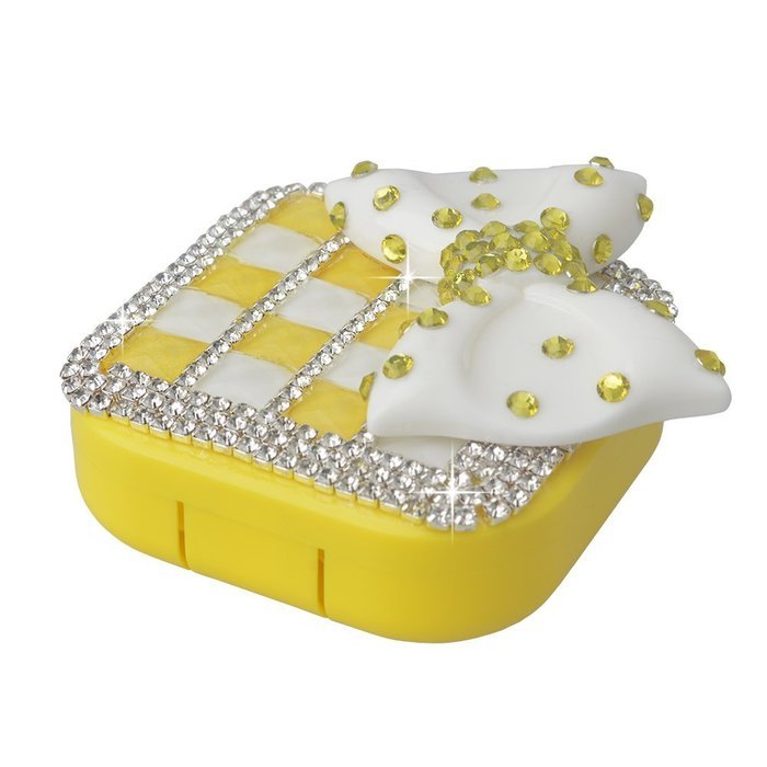 KAKA(TM) Fashion Box Kit 3D Handmade Rhinestone Bling Crystal Design Skull Pattern Decorated Black Mini Contact... N8