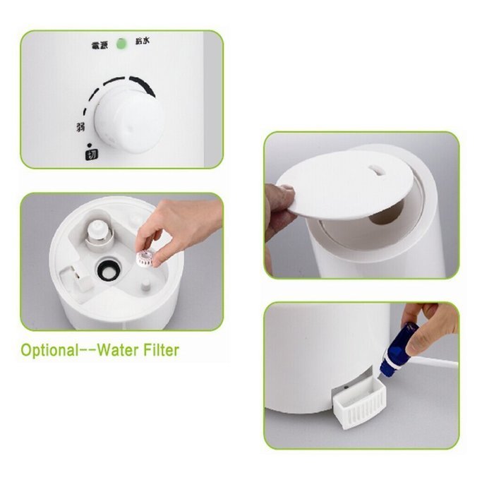 1.8L Ultrasonic Humidifier, Cool Mist Humidifier with Aroma Diffuser, With 7 Color LED Lights and Waterless Auto... N7