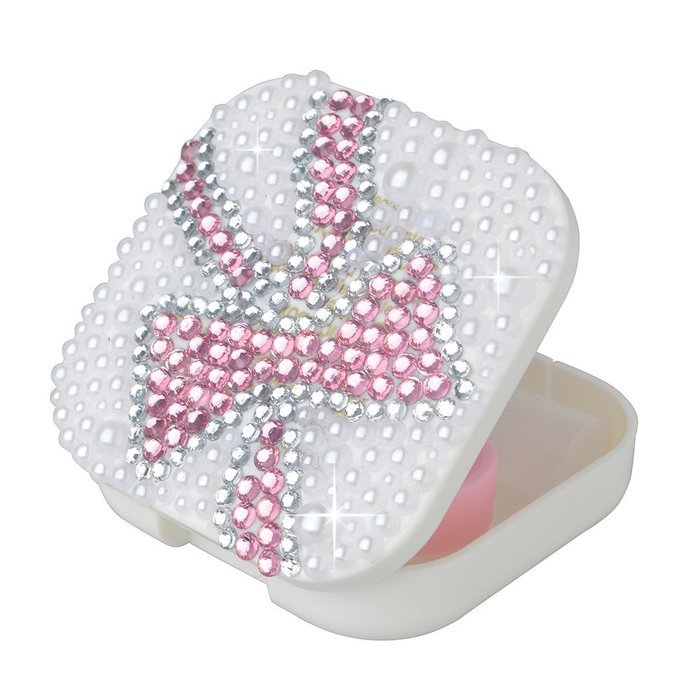 KAKA(TM) Fashion Box Kit 3D Handmade Rhinestone Bling Crystal Design Skull Pattern Decorated Black Mini Contact... N10
