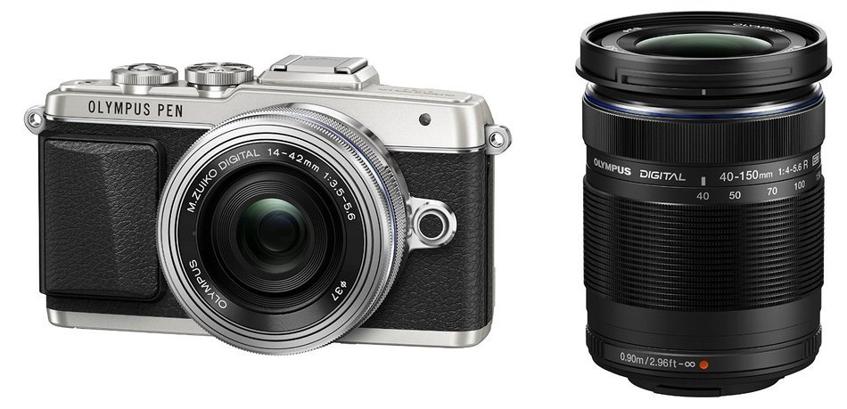 Olympus E-PL7 16MP Mirrorless Digital Camera with 3-Inch LCD with EZ Double Zoom Kit 12-42mm f/3.5-5.6 + 40-150mm...