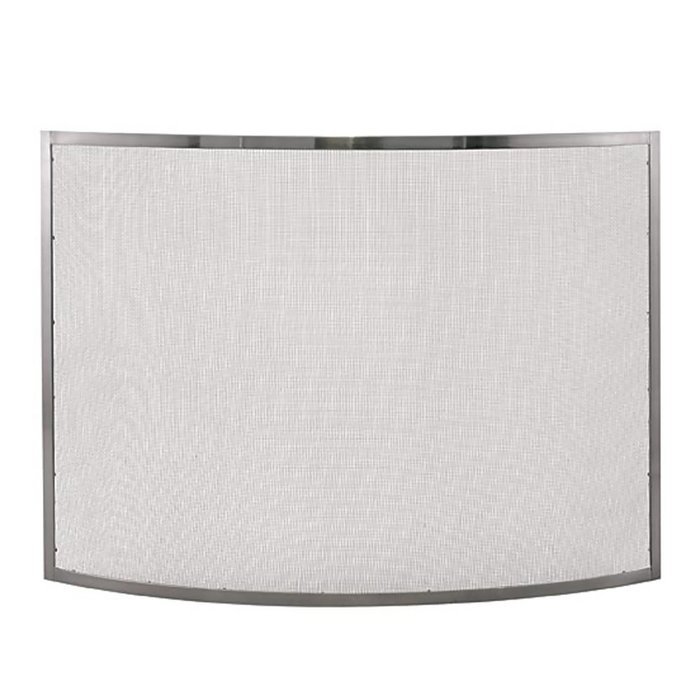 Woodeze Home Decorative Outdoor Fire Place Accessorie Single Panel Curved Screen - Pewter
