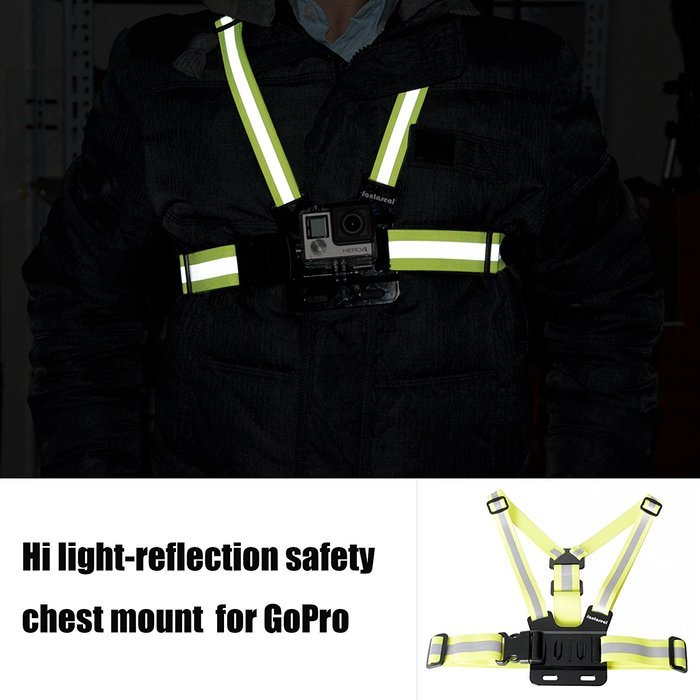 Fantaseal Action Camera Chest Mount Hi-Reflective Safety Vest for GoPro Chest Mount Harness Chesty Vest GoPro...