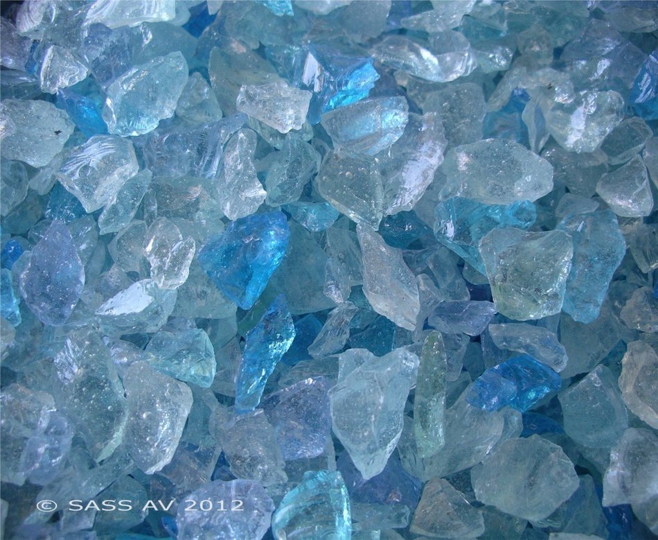 BAHAMA MIX Fire glass ~3/8-1/2" - 25 LBS N3