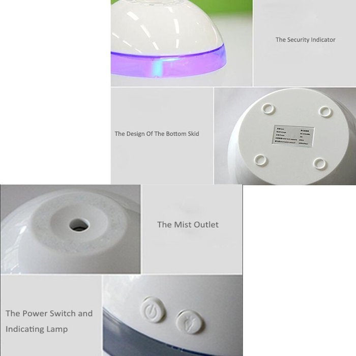 Cool Mist Humidifier-Mini Portable Virtually Silent Diffuser with Night Light and Automatic Shut-off Function... N2