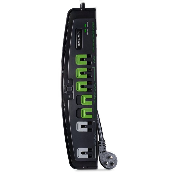 CyberPower Energy Saving 7 Outlet Surge Protector, Black (P705G)