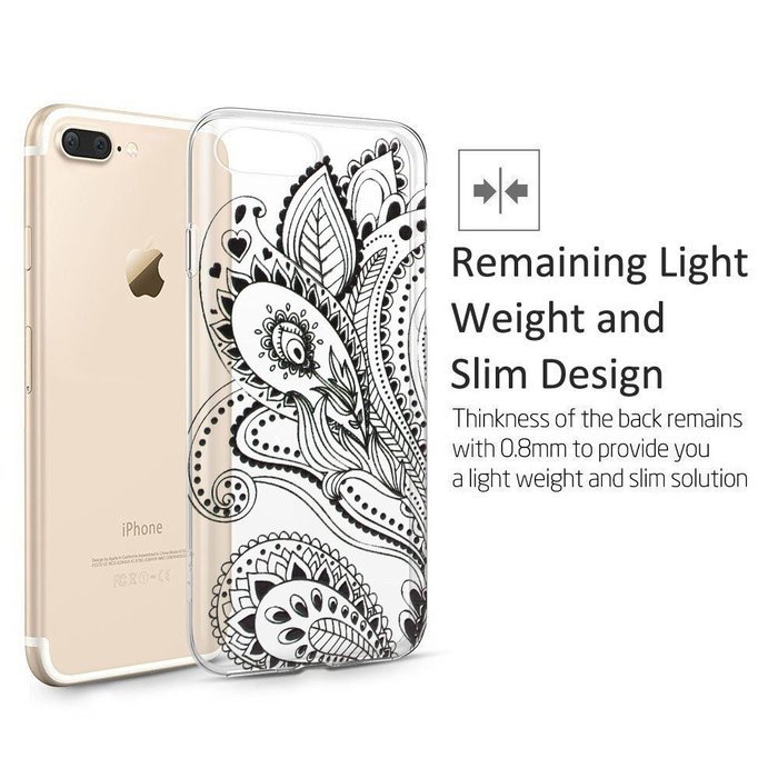 iPhone 7 Plus [5.5''] Case, JIAMY Grenache Paisley Totem Series TPU Soft Clear Back Cover Protective Case for...