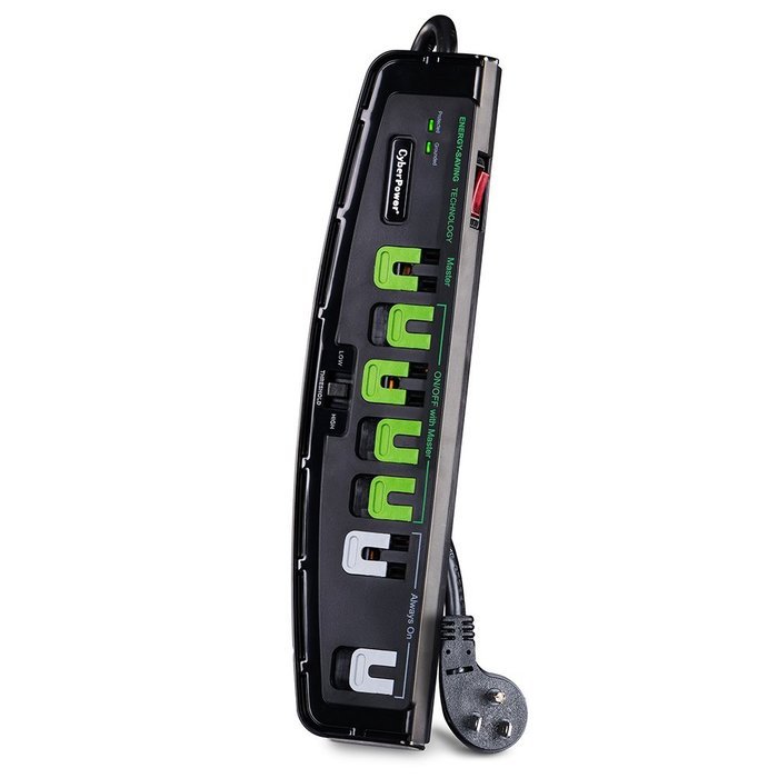 CyberPower Energy Saving 7 Outlet Surge Protector, Black (P705G) N2