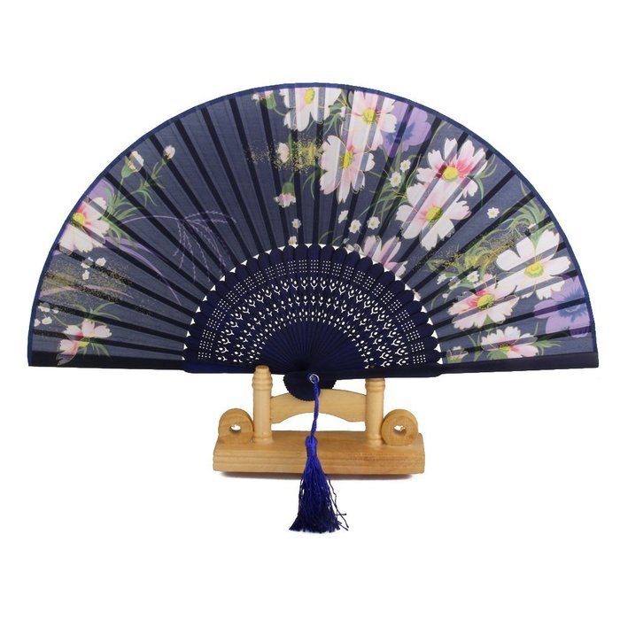 Blue Hand Fan Folding Fan Wedding Party Gift - Cherry Blossom N4