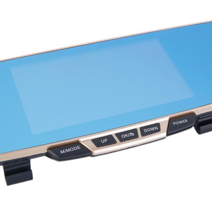 FXWOOD, LCD HD Blue Rearview Mirror Dual Lens Car DVR Video Recorder Camera , DVR06