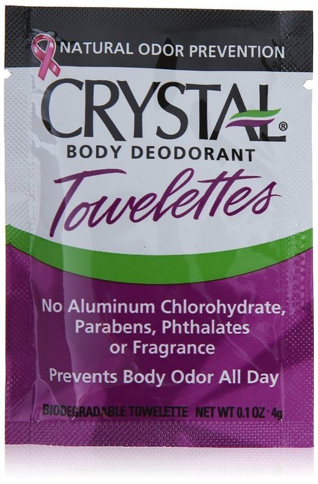 CRYSTAL essence Mineral Deodorant Towelettes - Lavender & White Tea - 24 Pack N8