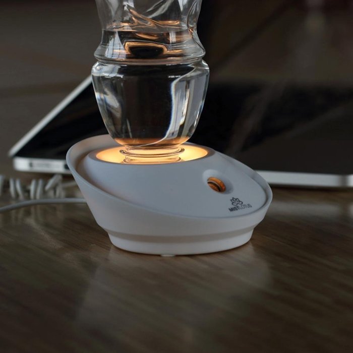 Leewa USB Mini Bottle Cap Humidifier Office Air Diffuser (White) N5