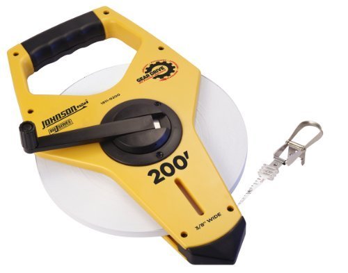 Johnson Level and Tool 1811-0200 200-Foot Big J Geared Nyclad Clad Steel Tape by Johnson Level & Tool