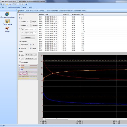 PCE Instruments Datalogger PCE-HT 71N for prolonged measurement of temperature and relative humidity N4