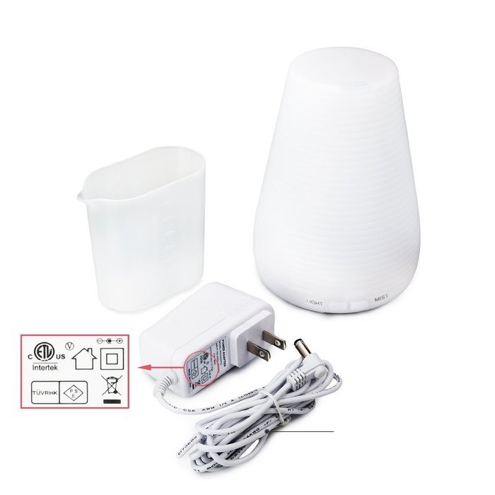 Ohala 300ml Aromatherapy Essential Oil Diffuser Ultrasonic Air Humidifier with 4 Timer Settings 7 LED Color Changing... N10