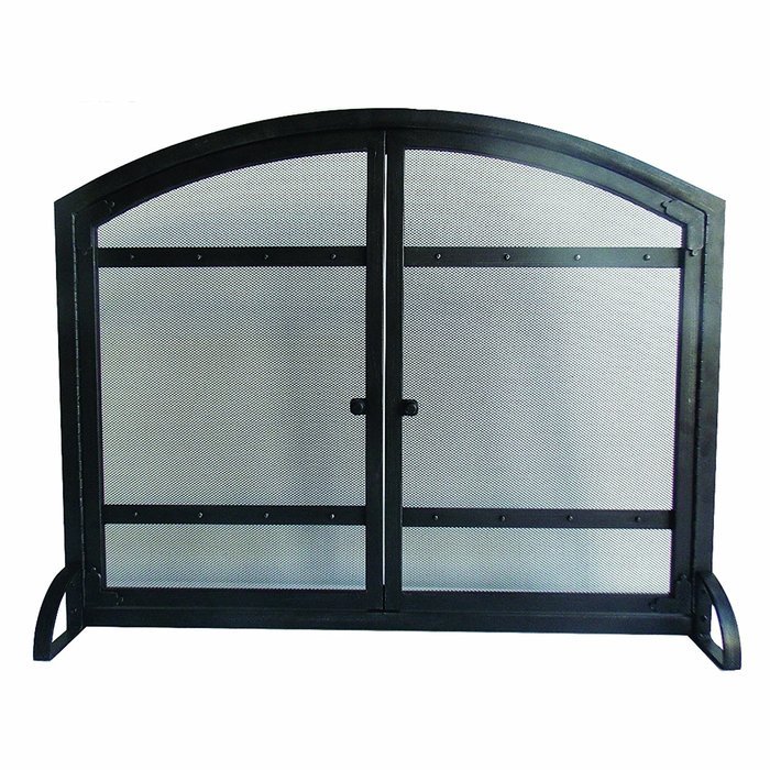 Pleasant Hearth Harper Arched Fireplace Screen with Doors N2
