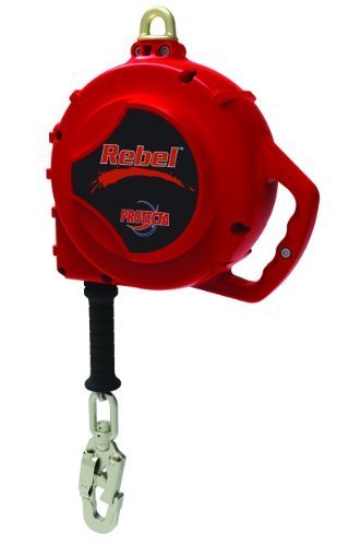 3M Protecta Rebel 3590561 Self Retracting Lifeline, 50-Feet Stainless Steel Cable, Aluminum Housing, Carabiner...