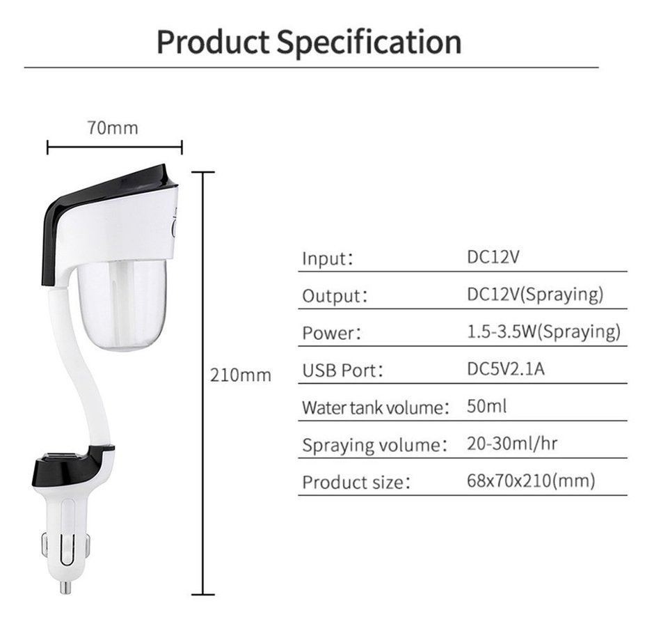 Car Humidifier and Aromatherapy Essential Oil Diffuser with 2-Usb Ports Car Charger, Namum II Waterless Auto Shut-off... N14