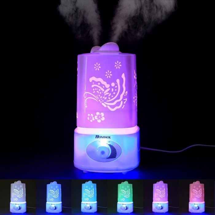 Homdox 1.5L Ultrasonic Cool Mist Humidifier, Essential Oil Diffuser Aroma Humidifier Air Diffuser, 7 Color LED... N8