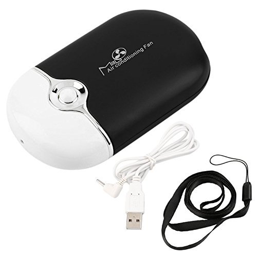 Rechargeable Portable Mini Handheld Air Conditioning Cooling Fan USB Cooler BE, Can be placed on the desk, hang... N14