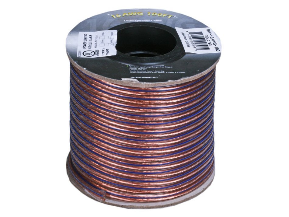 Monoprice 100ft 12AWG Enhanced Loud Oxygen-Free Copper Speaker Wire Cable N2