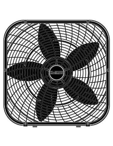 Holmes HBF2010A-WM 21-Inch by 4.5-Inch Box Fan, 3 Speed-Settings, Metal Frame, 20-Inch Blade, White N3