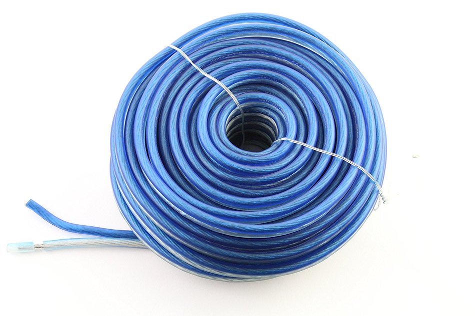 Bullz Audio (BPS12.50PB) PRO Platinum/Blue 50' 12-Gauge Speaker Cable