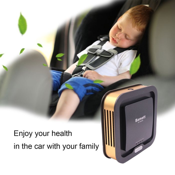 Bamett Car Air Purifier Auto Purifier, Anion Oxygen Bar, 3 in1 HEPA Air Cleaner, Odor Eliminator, Remove Dust,... N14