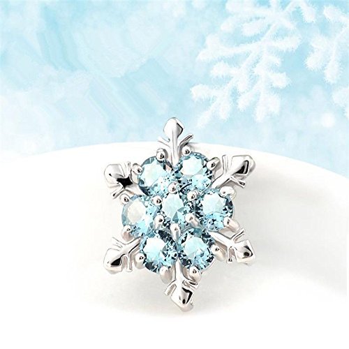 Hot Women Silver Blue Crystal Snowflake Flower Charm Pendant Necklace Jewelry N3