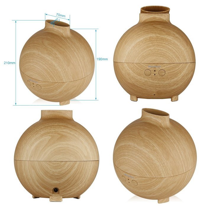 Excelvan DT-003 500ml Essential Oil Aroma Diffuser Ultrasonic Humidifier Air Mist Aromatherapy Purifier Dark Wood... N6
