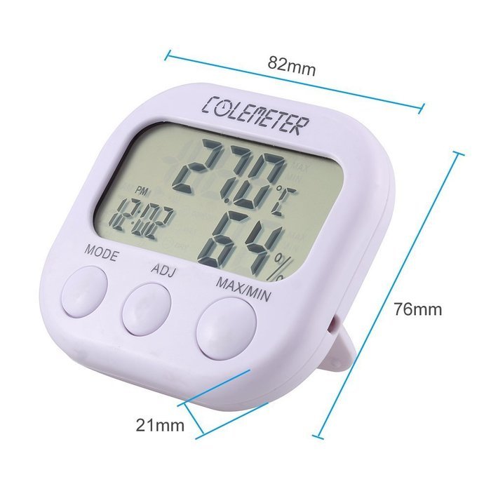 Mini Hygrometer, MOOST Indoor LCD Digital Humidity Thermometer Clock Temperature Meter Gauge for Bedroom Kitchen... N7