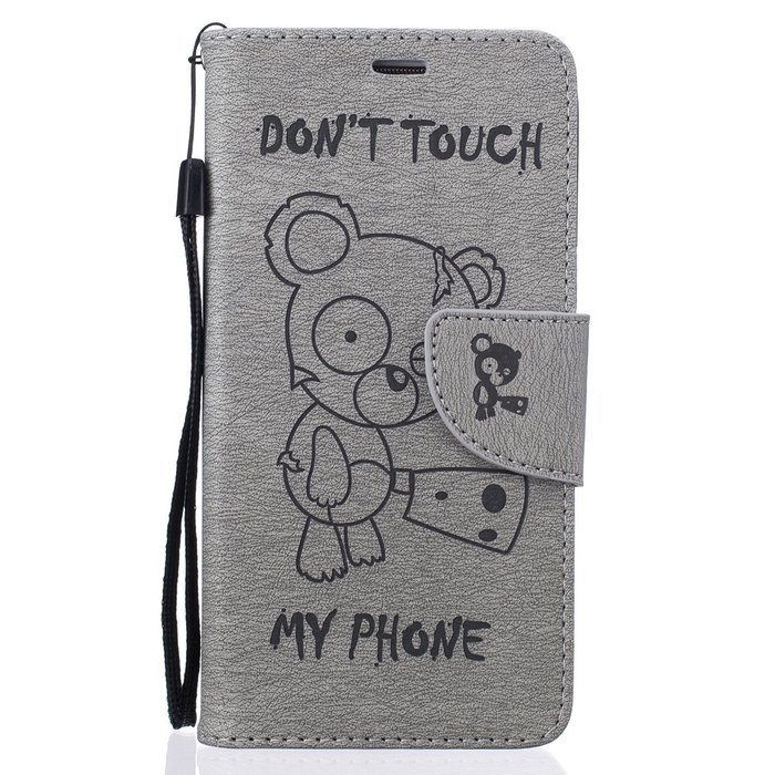 Galaxy Grand Prime Case, Galaxy Grand Prime Wallet Case,PHEZEN Cute Bear Don't Touch My Phone Design PU Leather... N44