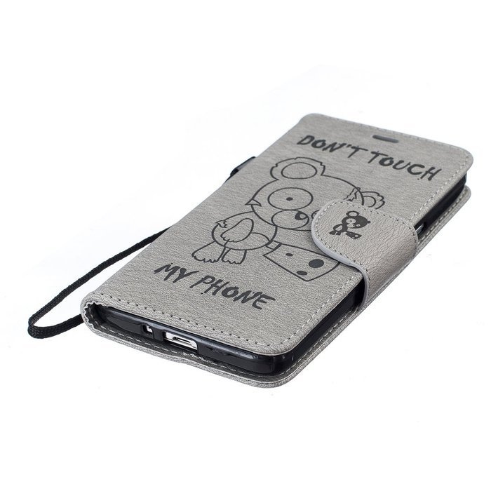 Galaxy Grand Prime Case, Galaxy Grand Prime Wallet Case,PHEZEN Cute Bear Don't Touch My Phone Design PU Leather... N45