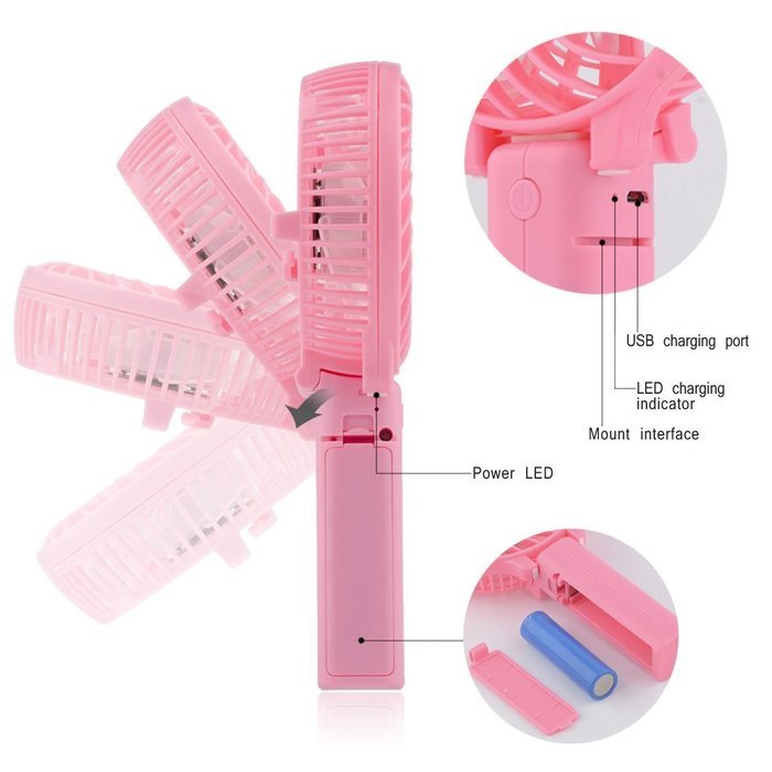 Niceshop Portable Handheld Mini Rechargeable Fans Battery Operated Cooling Fan Electric Personal Fans Foldable... N18