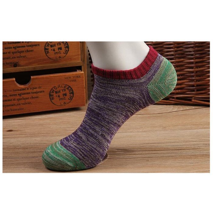 KAKA(TM) Men's Summer Stripe Style Cotton Casual Deodorant Short Sports Socks 10 Pairs Mix Color Shipping N19
