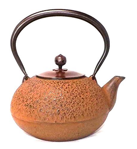 Naubu Iron Kettle Tetsubin Umemaruko Copper Lid Rust Color 1.2L（japan import） N3