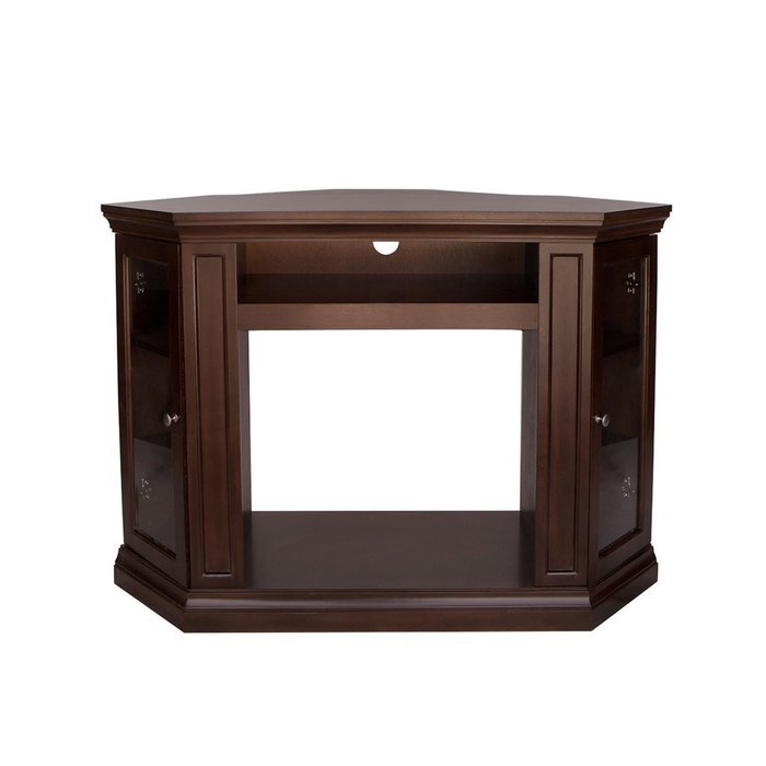XtremepowerUS Electric Portable Fireplace with TV Stand, Corner (Espresso, with fireplace) N6