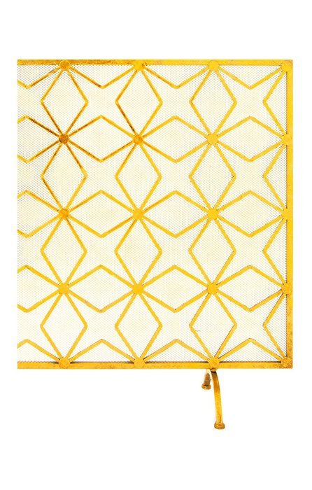 Fire Protector Fireplace Screen Metal Gold Finish Christmas Decorating Gift N3